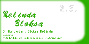 melinda bloksa business card